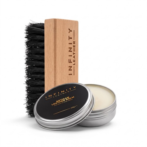 Leather balm 50g nylon brush - balm,