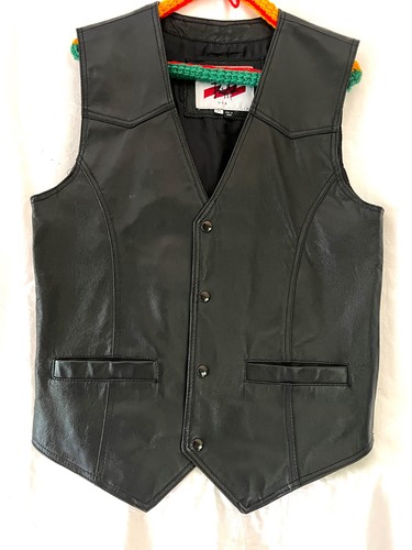Leather vest men size - leather,
